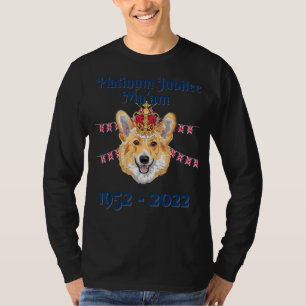 Britse koningin platina jubileum leuke corgi hond t-shirt