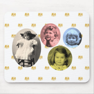 Britse koninklijke meisjes met wapenschild muismat