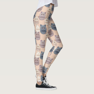 Britse Korthaar Cute Kat Liefhebber Patroon Leggings
