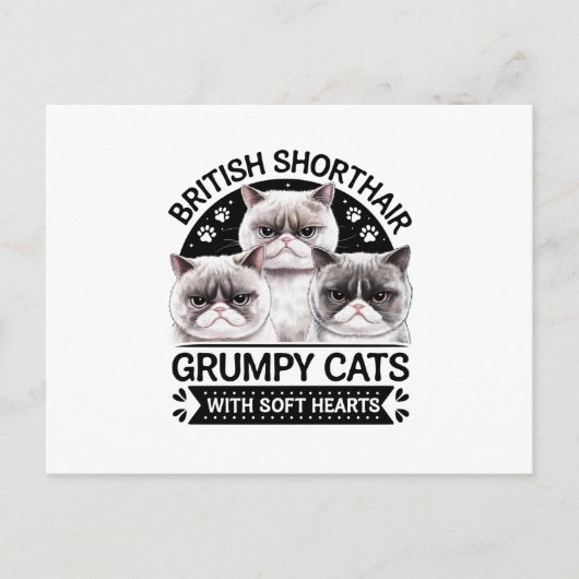 Britse Korthaar Grumpy Cats Briefkaart (Voorkant)