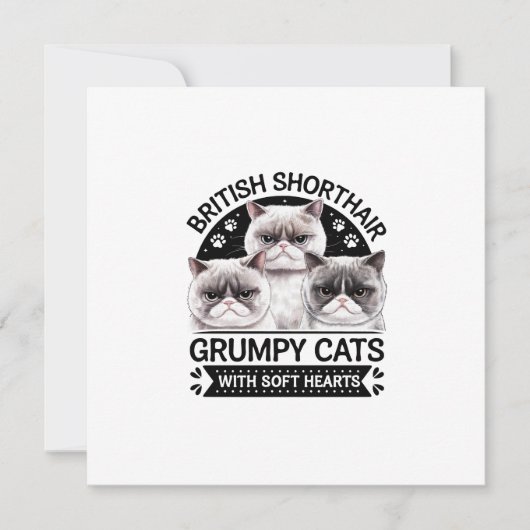Britse Korthaar Grumpy Cats Kaart (Voorkant)