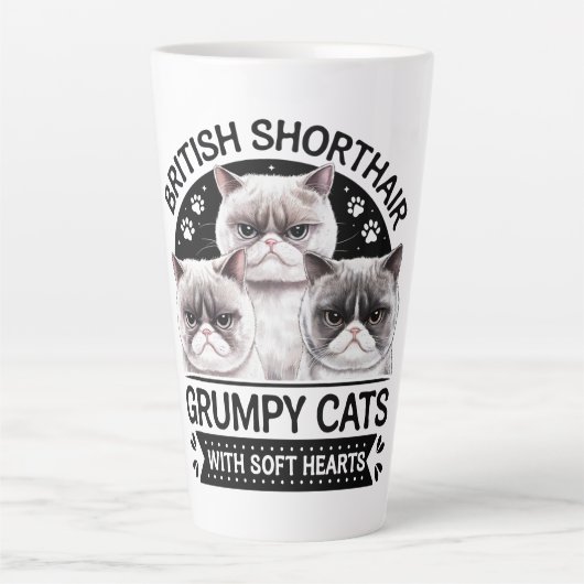 Britse Korthaar Grumpy Cats Latte Mok (Voorkant)