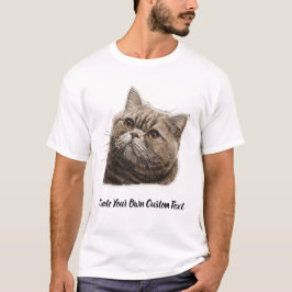 Britse Korthaar Kat Maak Uw Eigen Aangepaste Tekst T-shirt