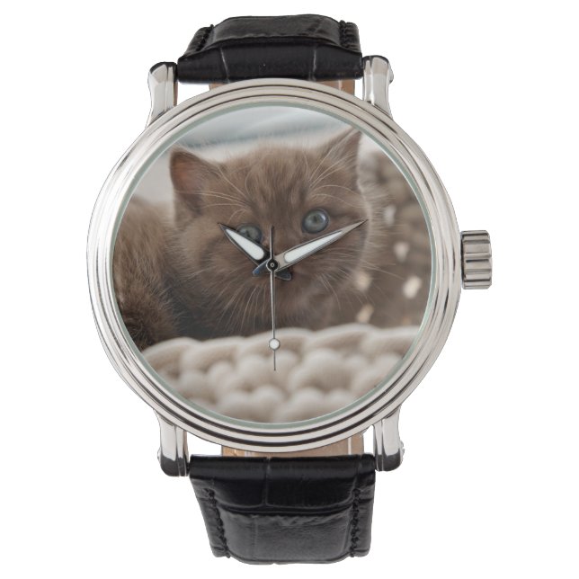 Britse korthaar, kitten, kat horloge (Voorkant)