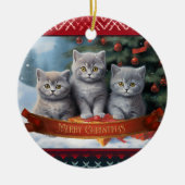 Britse korthaar kittens Kerstmis Keramisch Ornament (Voorkant)