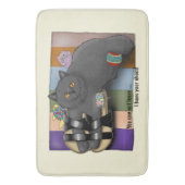 Britse korthaar sandalen grappig Schattige Badmat (Voorkant Verticaal)