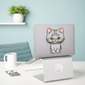 Britse Korthaar Sticker (Laptop op bureau)