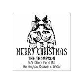 Britse langharige kat terug adres kerst 	rubberstempel (Afrduk)