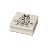 Britse langharige kat terug adres kerst 	rubberstempel (Stempel)
