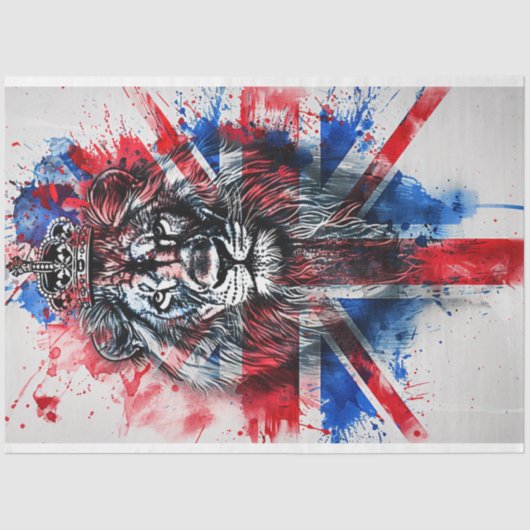 Britse Leeuwenkopvlag Tissuepapier (Voorkant)