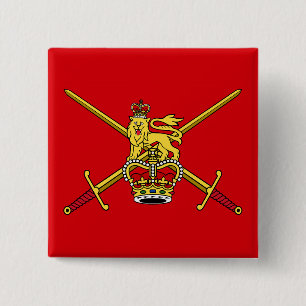 Britse legervlag (niet cerimoniaal) vierkante button 5,1 cm