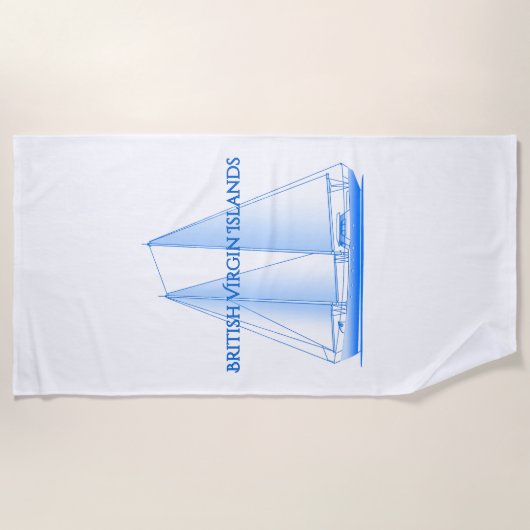 Britse Maagdeneilanden Kustland Nautical Sailing S Strandlaken (Voorkant)