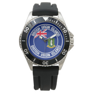 Britse Maagdeneilanden Ronde Embleem Horloge
