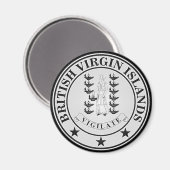 Britse Maagdeneilanden Ronde Embleem Magneet (Voorkant / Achterkant)