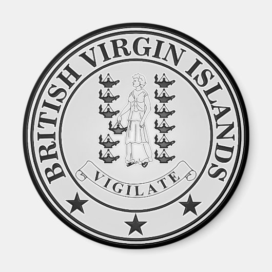 Britse Maagdeneilanden Ronde Embleem Magneet (Voorkant)