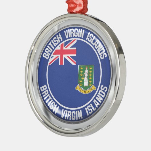 Britse Maagdeneilanden Ronde Embleem Metalen Ornament (Links)