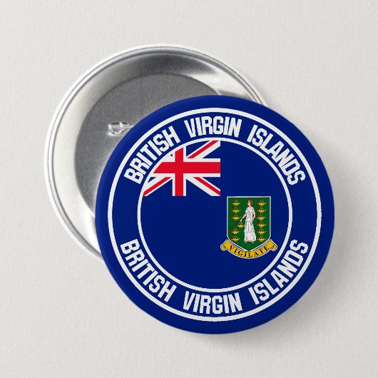 Britse Maagdeneilanden Ronde Embleem Ronde Button 7,6 Cm (Voorkant /achterkant)