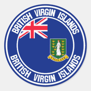 Britse Maagdeneilanden Ronde Embleem Ronde Sticker