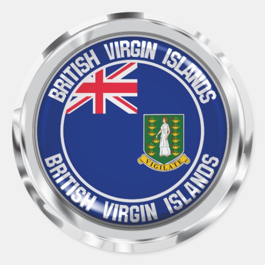 Britse Maagdeneilanden Ronde Embleem Sticker (Voorkant)