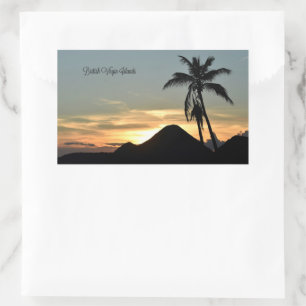 Britse Maagdeneilanden, Sunset kaart Rechthoekige Sticker