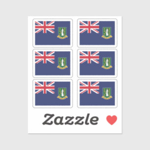 Britse Maagdeneilanden Vlag Collectie pack van 6 Sticker