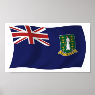 Britse Maagdeneilanden Vlag Poster Print