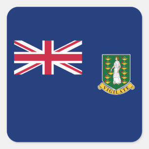Britse Maagdeneilanden Vlag Vierkante Sticker