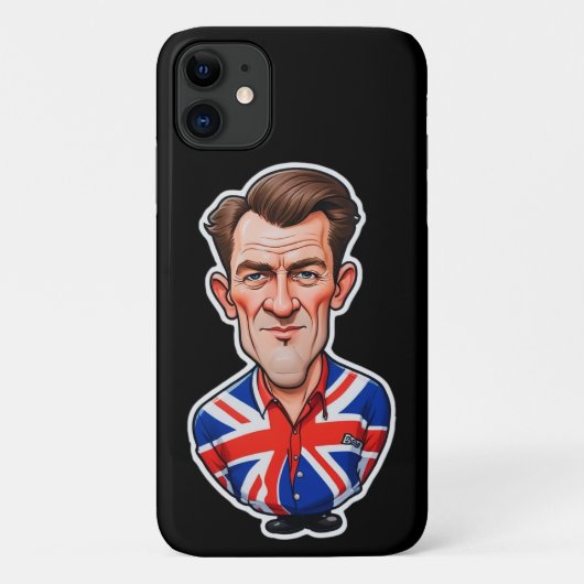 Britse Man karikatuur met Union Jack Flag Case-Mate iPhone Case (Achterkant)
