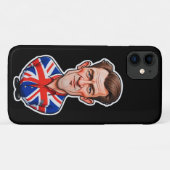 Britse Man karikatuur met Union Jack Flag Case-Mate iPhone Case (Achterkant (horizontaal))