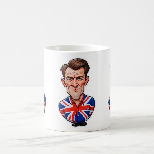 Britse Man karikatuur met Union Jack Flag Koffiemok (Center)