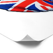 Britse Man karikatuur met Union Jack Flag Poster (Hoek)