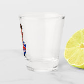 Britse Man karikatuur met Union Jack Flag Shot Glas (Rechts)