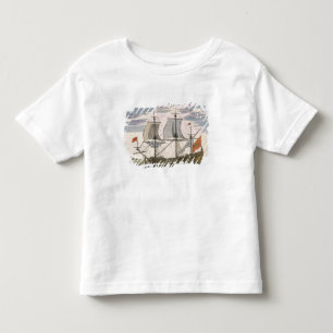 Britse marine: een eersteklas schip dat de Witte E Kinder Shirts