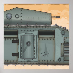 Britse Mark 1 Tank Poster