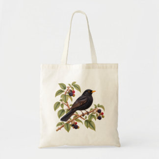 Britse Merel op Braamstruik Botanisch Tote Bag