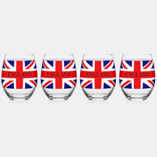 Britse nationale vlag met Engeland Wijnglas Zonder Voet