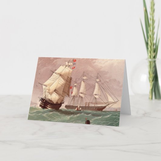 Britse oorlogsschipHMS Strijder Kaart (Voorkant)