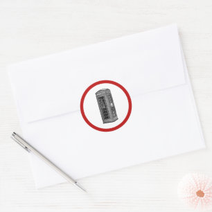 Britse Phone Booth Illustration UK Travel Ronde Sticker