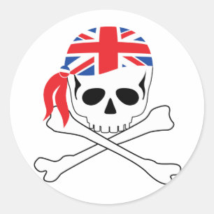 Britse piraat ronde sticker