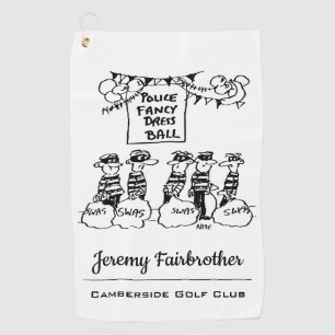 Britse politie verkleedbal cartoon golfhanddoek