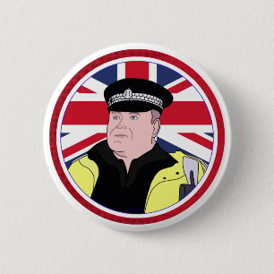 Britse politieagent ronde button 5,7 cm