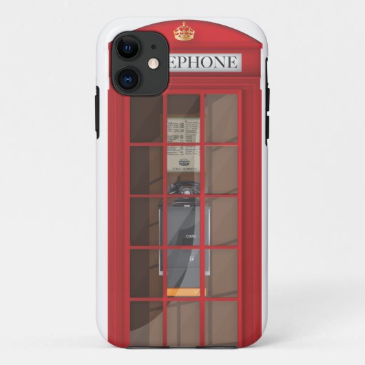 Britse rode openbare telefooncel Case-Mate iPhone case (Achterkant)