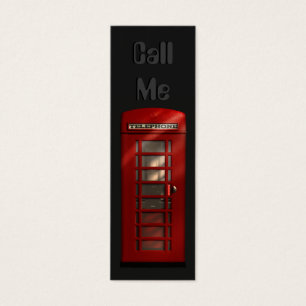 Britse rode telefoonbox magere profielkaarten mini visitekaartjes