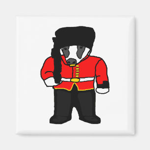 Britse Royal Guard UK Badger Beefeater Cartoon Magneet