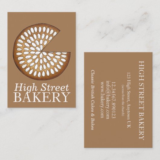 Britse Scottish Bakery Shop Dundee Cake Food Visitekaartje (Voorkant / Achterkant)