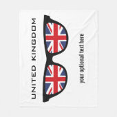 Britse Shades aangepaste tekst en kleurendekens Fleece Deken (Voorkant)