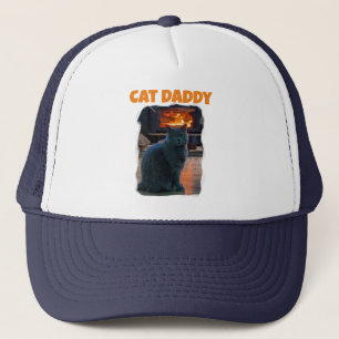 Britse Shorthair Cat Daddy Kat open haard Trucker Pet