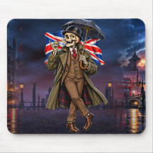 Britse Skelet Londen Regen Thee Union Jack Grote B