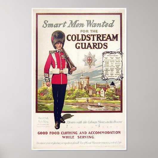  Britse Smart Mannen wilden de Coldstrea Poster (Voorkant)