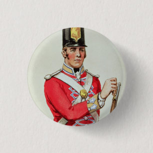 Britse soldaat in Napoleonic Times Ronde Button 3,2 Cm
